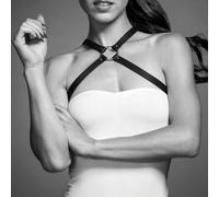 BIJOUX Indiscrets Maze Arnés Cruzado Negro - Diseño Elegante Con Correas Ajustables Para Estilizar El Pecho