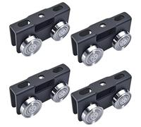 BiJun Rodillos de montaje de carro, carga mejorada de 4 ruedas y carrito silencioso estable compatible con canal de puntal de 1-5/8 pulgadas de ancho y más alto, serie P1000/P5000 (negro, 4 unidades)