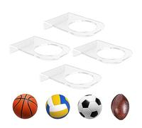 BiJun Soporte de Pared para Balones, Exhibición Soporte Balones Pared, Soporte de Bola Montado Estante de Almacenamiento, Soporte de Balones con Tornillos de Baloncesto Fútbol Voleibol