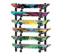 BiJun Supporto da Parete per Skateboard, Supporto Snowboard Muro Orizzontale, Skateboard Hanger Wall Mount Deck Display e Stoccaggio Longboard Deck Espositore Orizzontale