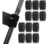 Bikasun 12 Uds Caña de Pescar Correa Ajustable Corbata Correa Elástica Caña de Pescar Corbatas para Cañas de Pescar Fijas Gear Strap de Pescar Marina, Caña de Alimentación, Negro