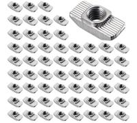 Bikasun 60pcs Tuercas en T, M6 Cabeza Martillo, Ranura de 8 mm, Rosca M6, Series 3030, Tuercas en T para Ranuras en T Tuercas de Cabeza de Martillo Acero de Carbono Estándar Europeo EU30-M6*15.5 * 8