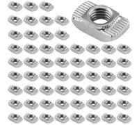 Bikasun 60pcs Tuercas en T M8, Cabeza Martillo, Ranura de 10 mm, Rosca M8, Series 4040, Tuercas en T para Ranuras en T, Acero de Carbono Estándar Europeo EU40-M8*19.5*10