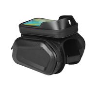 Bike Bag, Front Pouch, 7.87x2.56x4.53in Phone Holder, Touchscreen Access, Hard Shell, Waterproof Design for Cycling Gear, Small Items, Outdoor Rides, Daily Commute, Road Trips