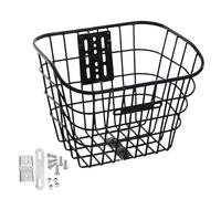 Bike Basket, Scooter Basket, Pet Carrier, Removable Handlebar Storage, Sturdy Design, Stylish Iron Frame, Ideal for Outdoor Riding Use, 13.39x10.63x10.24 Inches, Black Color, 1 Set