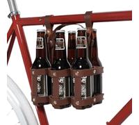 Bike Beer Holder - Bike Wine Rack | Bicycle Leather Wine Bottle Holder with Adjustable Straps 1-Pack For Mountain Road City Bikes, Vintage Brown, Secure Anti-Sway Design