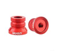 Bike Bicycle Axle Cone Nuts M5 With Washer Axle Nuts for Quick Release Rod Nut 2PC (Red)