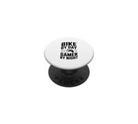 Bike by Day Gamer por La Noche PopSockets PopGrip Adhesivo