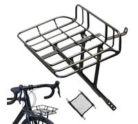 Bike Cargo Rack - Front Bicycle Rack, Lightweight Luggage Carrier Bracket for Touring, Cycling, Delivery, Travel, Grocery Basket, Backpack, Suitcase, Easy Install Front Bike Storage Racks