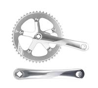 Bike Crank, General Aluminum Alloy Crankset, Sturdy Lightweight Design with Cycling Accessory for Commuting, Mountain, City, Daily, Road Racing, Black and Silver Colored