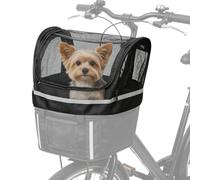 Bike Dog Basket - Reinforced Polyester Pet Bicycle Carrier with Breathable