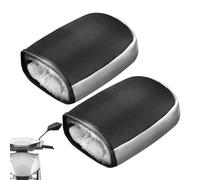 Bike Handlebar Gloves Mitts - Reflective Universal Winter Thermal Warm, Zipper Cycling Gloves Touch Screen, Windproof Waterproof Motorbike Grip Handlebar Glove Winter Thick Motorcycle Hand Warmer