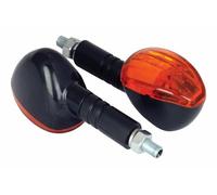 Bike It Par Universales Moto Midi Axe Indicadores Negro Cuerpo Lente Ámbar