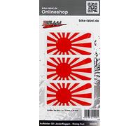 Bike Label 300646N - Pegatinas 3D con banderas de países Rising Sun (3 unidades, 70 x 35 mm)