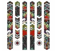 BIKE-label Adhesivos para bicicleta 14 piezas Set XL Motivo de tatuaje Calavera Old School X400118VA