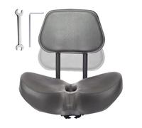 Bike Saddle - PU Leather 10.62x12.59in Cycling Seat Cushion, Memory Foam Bicycle Saddle, Adjustable Backrest Comfort Seat, Breathable Non Slip Design | Ergonomic Bike with Back Support For Long