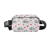 Bike Simple Line Art - Riñonera con forma de corazón para San Valentín, para hombres y mujeres, resistente al agua, esencial de viaje con correa ajustable para viajes, gimnasio y trabajo