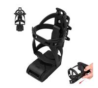 Bike Water Bottle Holder - Universal Mount Attachment Cup Holder for Stroller, Scooter, Cycling, Motorcycle, Golf Cart, Boat with Secure Grip, Adjustable Design for Women and Men, Black Aluminum, Easy