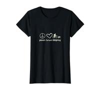 Bikejoring Amor Paz Bikejöring Perros al Aire Libre y Ciclismo Camiseta gráfica económica, Mujer, Negro, L