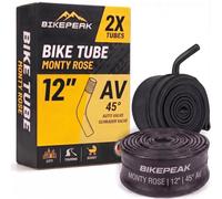 BikePeak 2 tubos para cochecito de bebé de 12 pulgadas, válvula de coche en | Manguera AV Schrader válvula ETRTO 47/62-203, 300 A - Juego de 2 mangueras para cochecito, triciclo, bicicleta