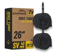 BikePeak Mattercorn - Cámara de aire para bicicleta (2 unidades, 26 pulgadas, con válvula Sclaverand, 40 mm, válvula SV Presta, ETRTO 40/62-559, 650B, 2 unidades)