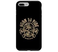 Biker Born To Ride Skeleton Ride Hard Live Free Carcasa para iPhone 7 Plus/8 Plus