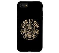 Biker Born To Ride Skeleton Ride Hard Live Free Carcasa para iPhone SE (2020) / 7 / 8