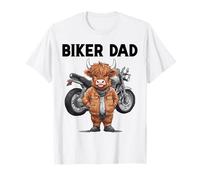 Biker Dad, Divertida vaquilla Motera Escocesa, Vaca de Las Highlands Camiseta