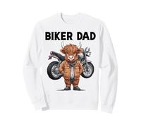 Biker Dad, Divertida vaquilla Motera Escocesa, Vaca de Las Highlands Sudadera