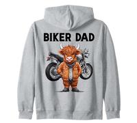 Biker Dad, Divertida vaquilla Motera Escocesa, Vaca de Las Highlands Sudadera con Capucha