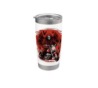 Biker Grim Reaper Ángel de la Muerte Cráneo Motocicleta Halloween Vaso térmico de acero inoxidable de doble pared