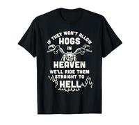 Biker Hogs We'll Ride Them Straight to Hell Retro Motorcycle Camiseta