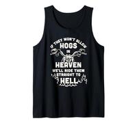 Biker Hogs We'll Ride Them Straight to Hell Retro Motorcycle Camiseta sin Mangas