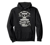Biker Hogs We'll Ride Them Straight to Hell Retro Motorcycle Sudadera con Capucha