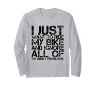 Biker I Just Want To Ride My Bike Motocicleta Motocicleta Manga Larga