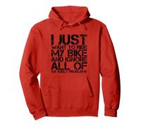 Biker I Just Want To Ride My Bike Motocicleta Motocicleta Sudadera con Capucha