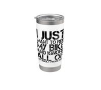 Biker I Just Want To Ride My Bike Motocicleta Motocicleta Vaso térmico de acero inoxidable de doble pared