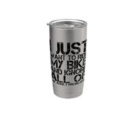 Biker I Just Want To Ride My Bike Motocicleta Motocicleta Vaso térmico de acero inoxidable de doble pared