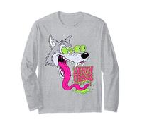 Biker Lowbrow Howling Wolf Wolves Rockabilly 50s Manga Larga
