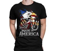 Biker Mens T-Shirt Made in America T-Shirts Short Sleeve Cotton Shirt