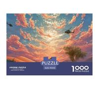 Biker Riding in The Desert 1000 Pcs Premium-Karton Puzzle Wolf Under The Sunset Stressabbau Familienspiel Puzzles Als Geburtstagsgeschenke 70x50cm/1000pcs