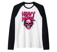 Biker Rocker Woman, Heavy Rock, Punk Girls, Hard Metal Girl Camiseta Manga Raglan
