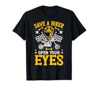 Biker Save A Biker Abre Tus Ojos Motocicleta Camiseta