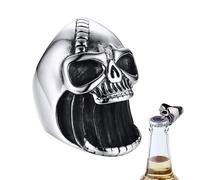 Biker Style Skull Ring - Abreanillos para Cerveza Street Fashion Skull Design, Abreanillos de Aleación, Accesorio Punk de | Útil vor Bares, Camping, Cumpleaños o como regalo para amigos