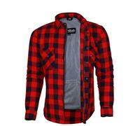 Bikers Gear Australia - Camisa protectora de franela para motocicleta con forro de aramida multicolor Rojo/Negro medium