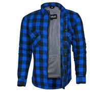 Bikers Gear Australia - Camisa protectora de franela para motocicleta con forro de aramida multicolor Azul y negro. 4XL