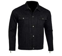 Bikers Gear Australia Dj401blk-l Chaqueta de mezclilla con forro Kevlar y protectores CE extraíbles, color negro, talla L
