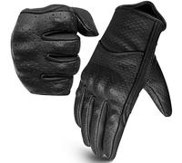 Bikers Gear Australia Guantes Cortos de Piel Suave Perforados para Motocicleta, Color Negro, Talla 3XL