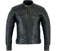 Bikers Gear Australia Limited Baron Diamond - Chaqueta de piel analina suave para motocicleta CE con armadura extraíble, color negro carbón, talla M