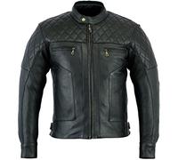 Bikers Gear Australia Limited Baron Diamond - Chaqueta de piel analina suave para motocicleta CE con armadura extraíble, color negro carbón, talla 2XL